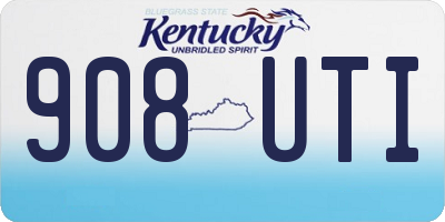 KY license plate 908UTI