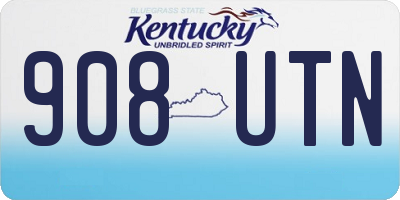 KY license plate 908UTN