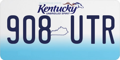 KY license plate 908UTR