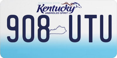 KY license plate 908UTU