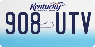 KY license plate 908UTV