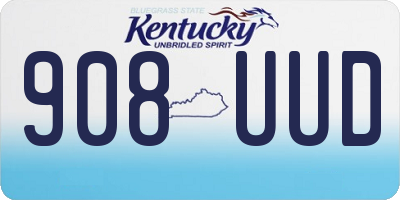 KY license plate 908UUD