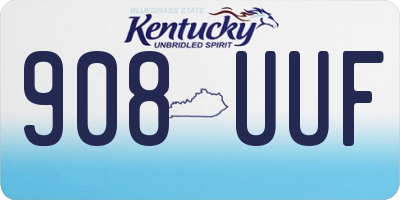 KY license plate 908UUF