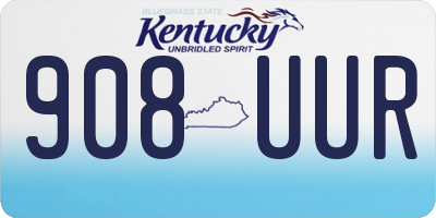 KY license plate 908UUR