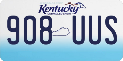 KY license plate 908UUS