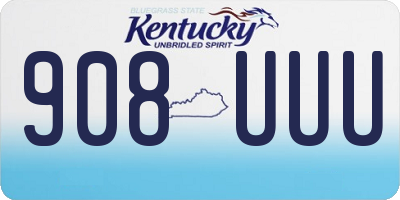 KY license plate 908UUU