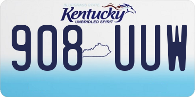 KY license plate 908UUW