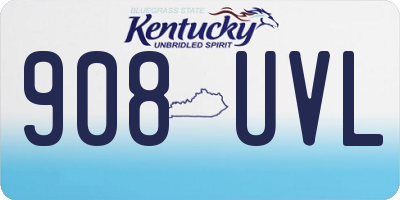 KY license plate 908UVL
