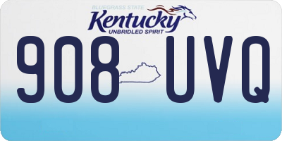 KY license plate 908UVQ