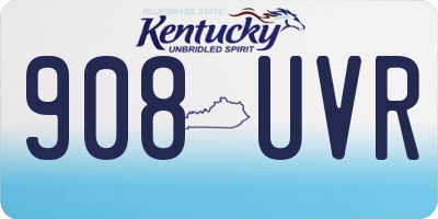 KY license plate 908UVR
