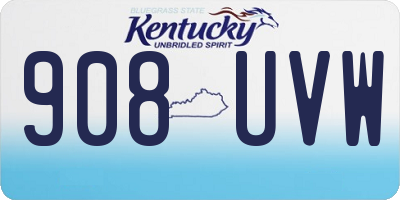 KY license plate 908UVW