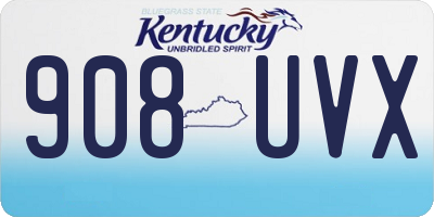 KY license plate 908UVX