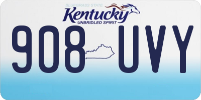 KY license plate 908UVY