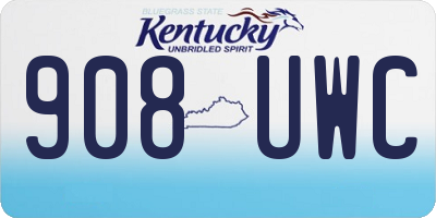 KY license plate 908UWC