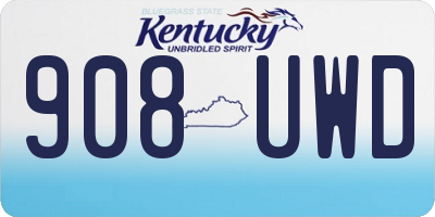 KY license plate 908UWD