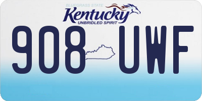 KY license plate 908UWF