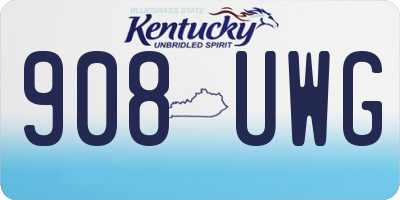 KY license plate 908UWG