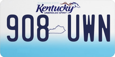 KY license plate 908UWN