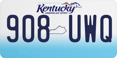 KY license plate 908UWQ