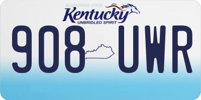 KY license plate 908UWR