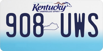 KY license plate 908UWS