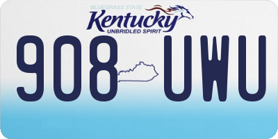 KY license plate 908UWU