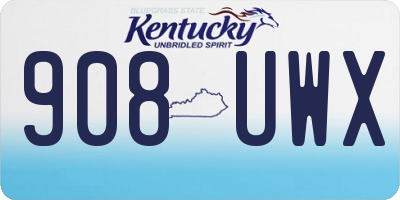 KY license plate 908UWX