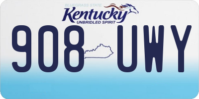 KY license plate 908UWY