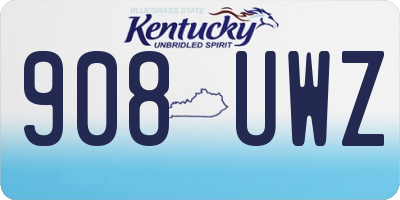 KY license plate 908UWZ