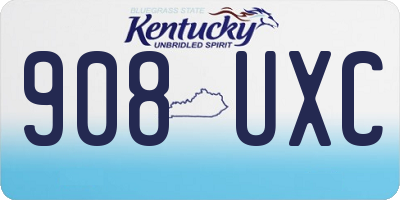 KY license plate 908UXC