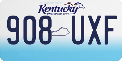 KY license plate 908UXF