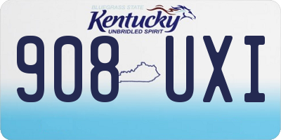 KY license plate 908UXI