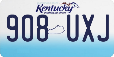 KY license plate 908UXJ
