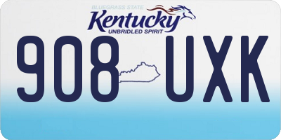 KY license plate 908UXK