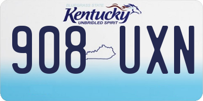 KY license plate 908UXN