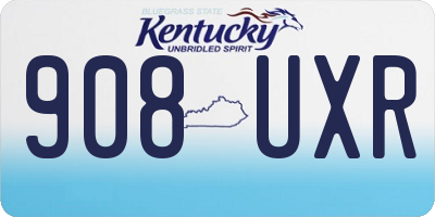 KY license plate 908UXR
