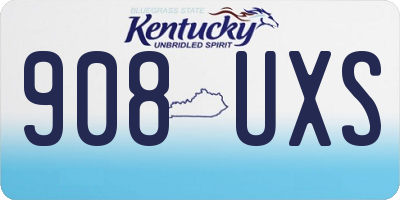 KY license plate 908UXS