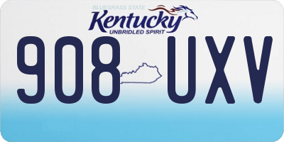 KY license plate 908UXV