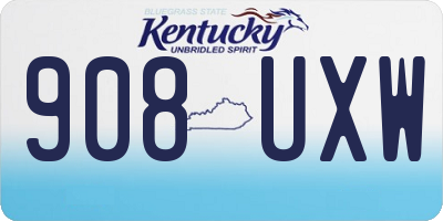 KY license plate 908UXW