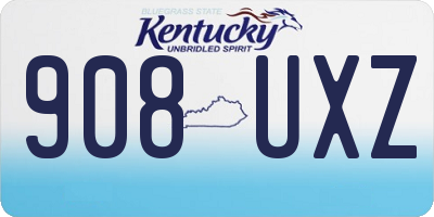 KY license plate 908UXZ