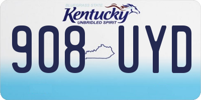 KY license plate 908UYD