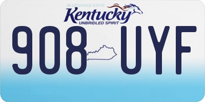 KY license plate 908UYF