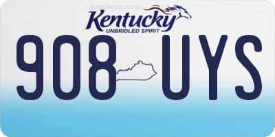 KY license plate 908UYS