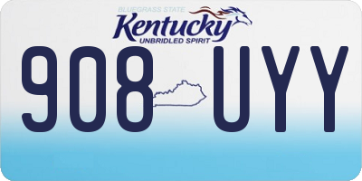 KY license plate 908UYY