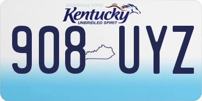 KY license plate 908UYZ
