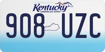KY license plate 908UZC