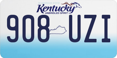 KY license plate 908UZI