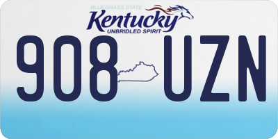 KY license plate 908UZN