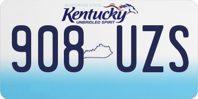 KY license plate 908UZS