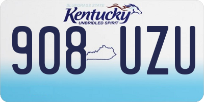 KY license plate 908UZU